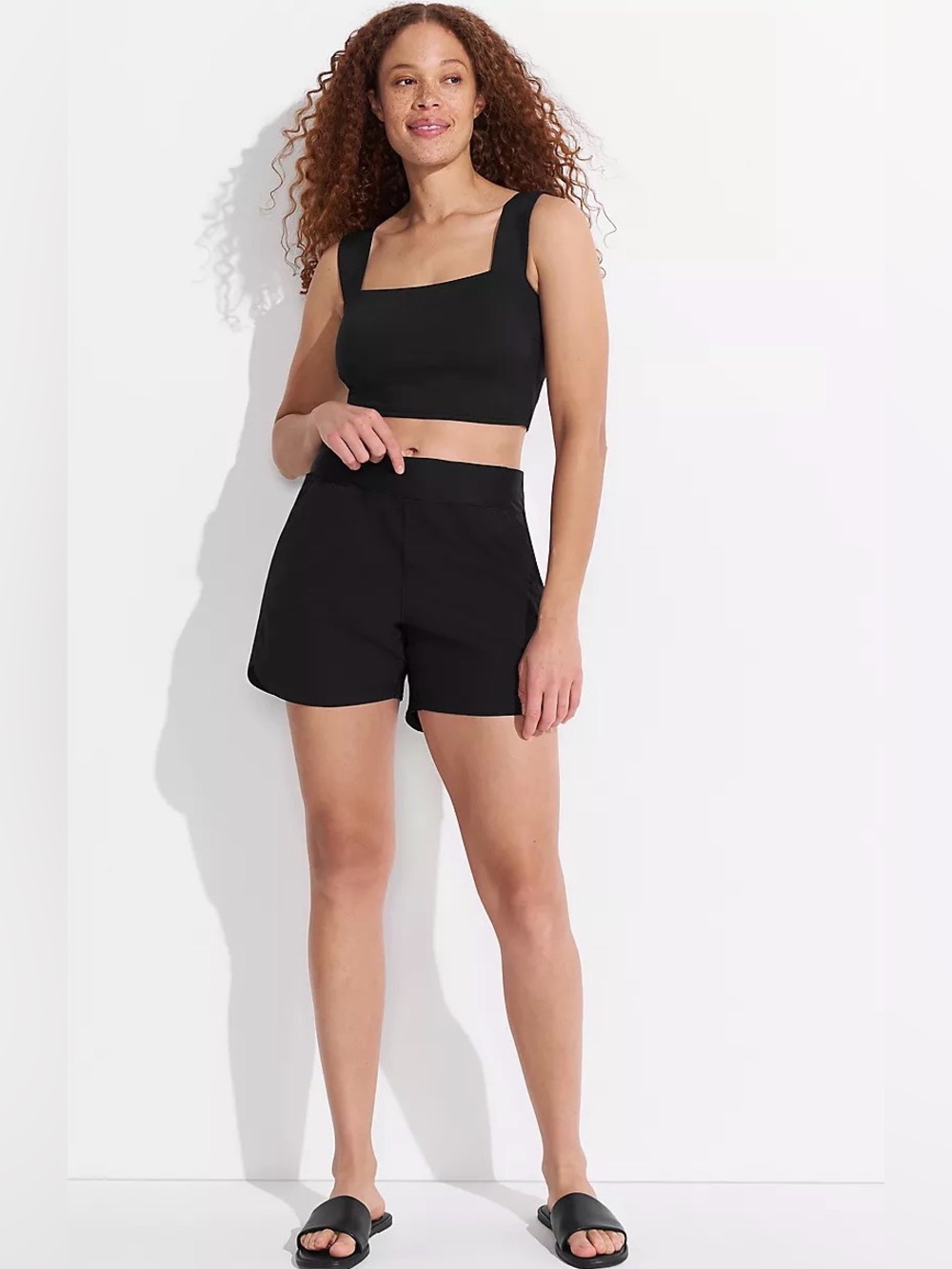 NWT Lands End Women's SunShade UPF 50 Black 5" Board Shorts Swimwear Size Small